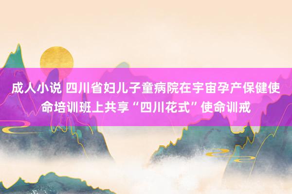 成人小说 四川省妇儿子童病院在宇宙孕产保健使命培训班上共享“四川花式”使命训戒