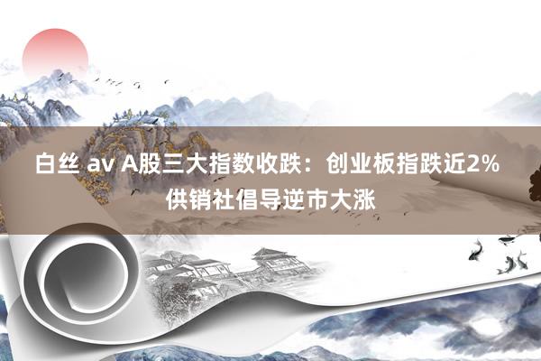 白丝 av A股三大指数收跌：创业板指跌近2% 供销社倡导逆市大涨