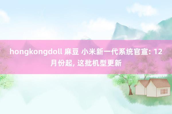 hongkongdoll 麻豆 小米新一代系统官宣: 12月份起， 这批机型更新