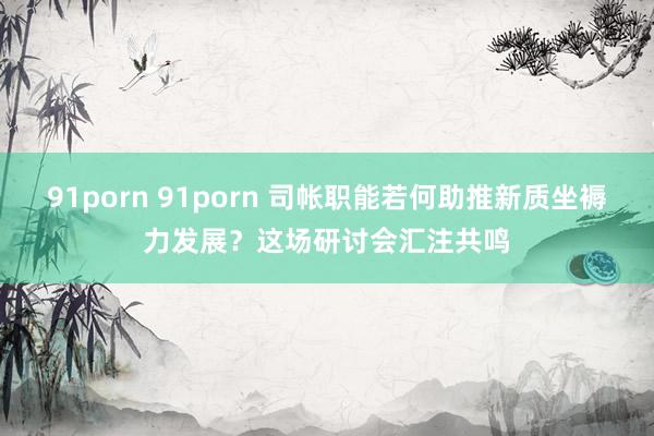 91porn 91porn 司帐职能若何助推新质坐褥力发展？这场研讨会汇注共鸣