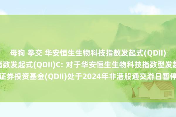 母狗 拳交 华安恒生生物科技指数发起式(QDII)A,华安恒生生物科技指数发起式(QDII)C: 对于华安恒生生物科技指数型发起式证券投资基金(QDII)处于2024年非港股通交游日暂停申购、赎回及按时定额投资的公告