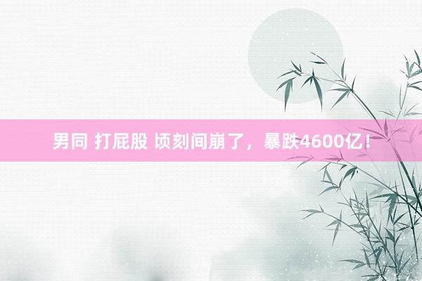 男同 打屁股 顷刻间崩了，暴跌4600亿！