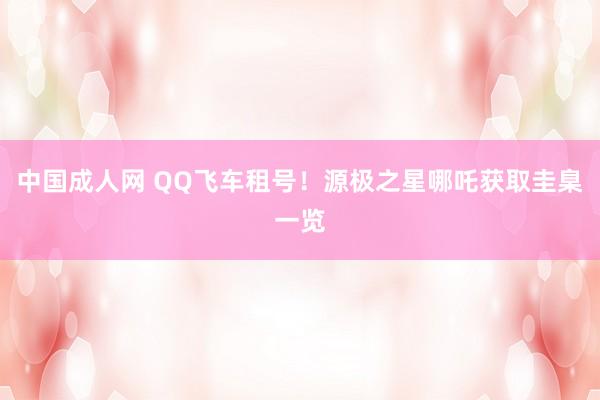 中国成人网 QQ飞车租号！源极之星哪吒获取圭臬一览