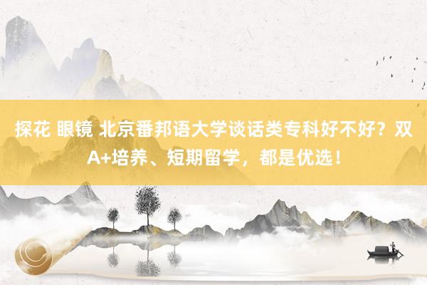 探花 眼镜 北京番邦语大学谈话类专科好不好？双A+培养、短期留学，都是优选！