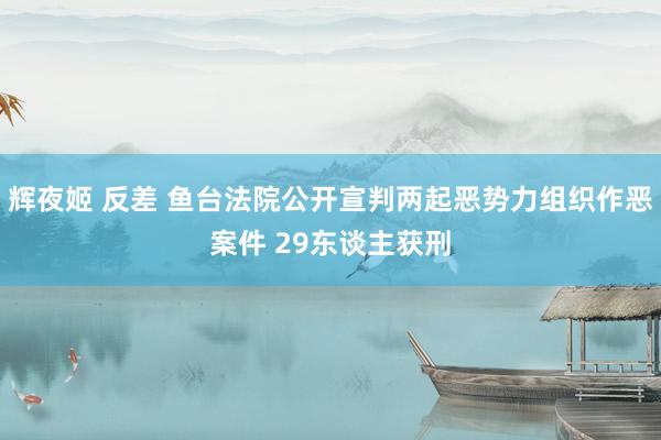 辉夜姬 反差 鱼台法院公开宣判两起恶势力组织作恶案件 29东谈主获刑