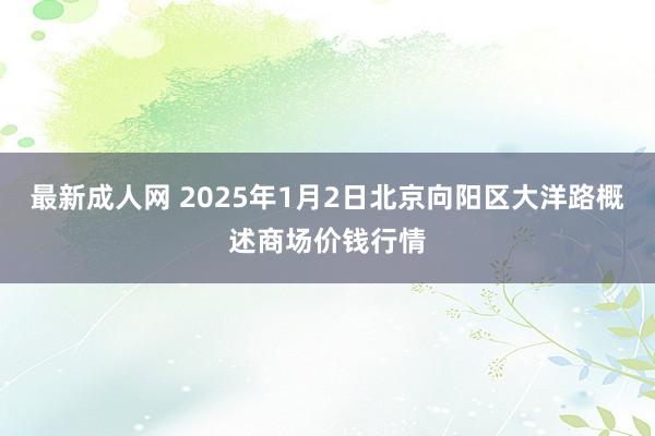 最新成人网 2025年1月2日北京向阳区大洋路概述商场价钱行情