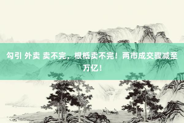 勾引 外卖 卖不完，根柢卖不完！两市成交骤减至万亿！