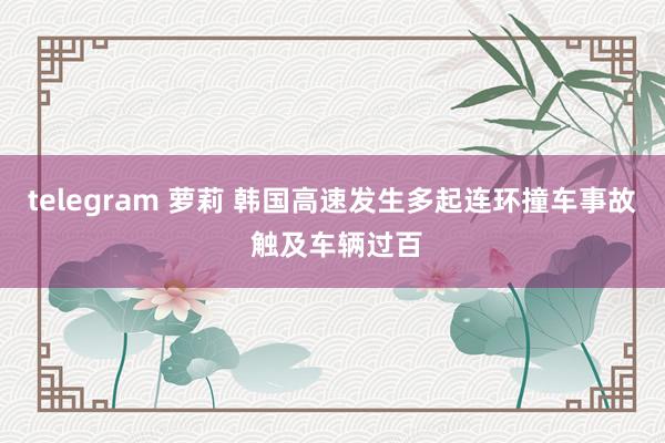 telegram 萝莉 韩国高速发生多起连环撞车事故 触及车辆过百