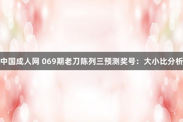 中国成人网 069期老刀陈列三预测奖号：大小比分析