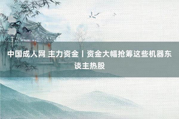 中国成人网 主力资金丨资金大幅抢筹这些机器东谈主热股