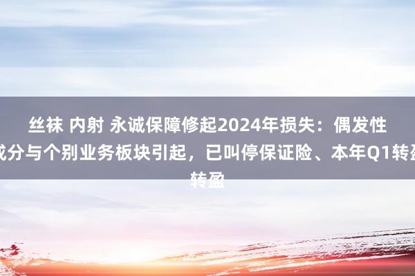 丝袜 内射 永诚保障修起2024年损失：偶发性成分与个别业务板块引起，已叫停保证险、本年Q1转盈