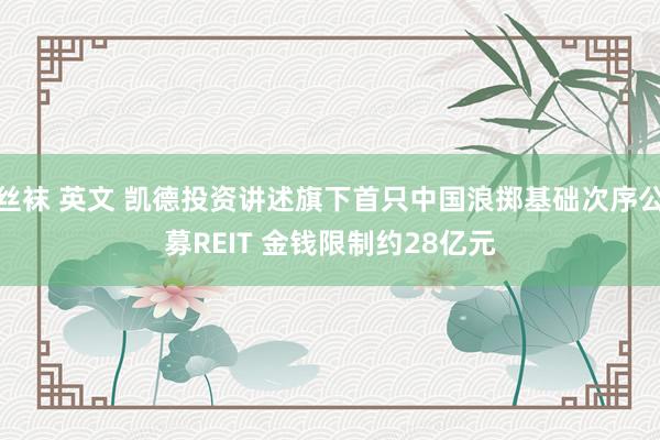 丝袜 英文 凯德投资讲述旗下首只中国浪掷基础次序公募REIT 金钱限制约28亿元