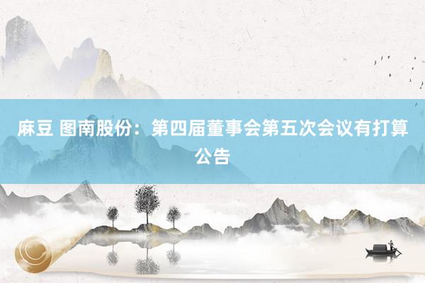 麻豆 图南股份：第四届董事会第五次会议有打算公告