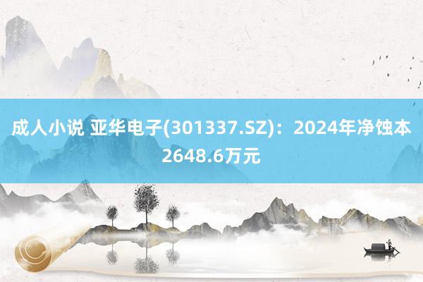 成人小说 亚华电子(301337.SZ)：2024年净蚀本2648.6万元