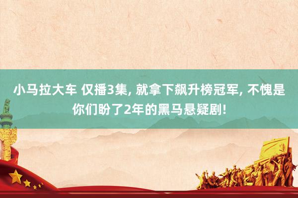 小马拉大车 仅播3集， 就拿下飙升榜冠军， 不愧是你们盼了2年的黑马悬疑剧!