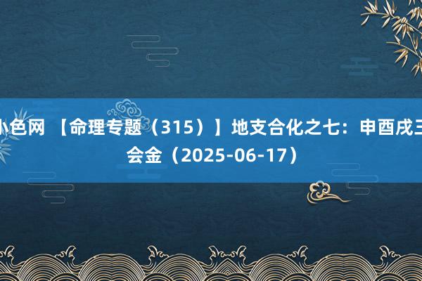小色网 【命理专题（315）】地支合化之七：申酉戌三会金（2025-06-17）
